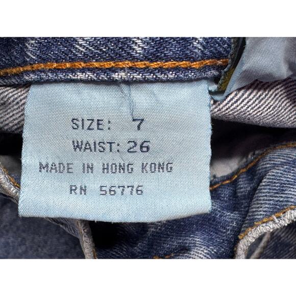 VTG 90s Manisha Women's High Waisted Puffy Paint Denim Shorts - Size 7 (24x10.5) - Picture 6 of 7